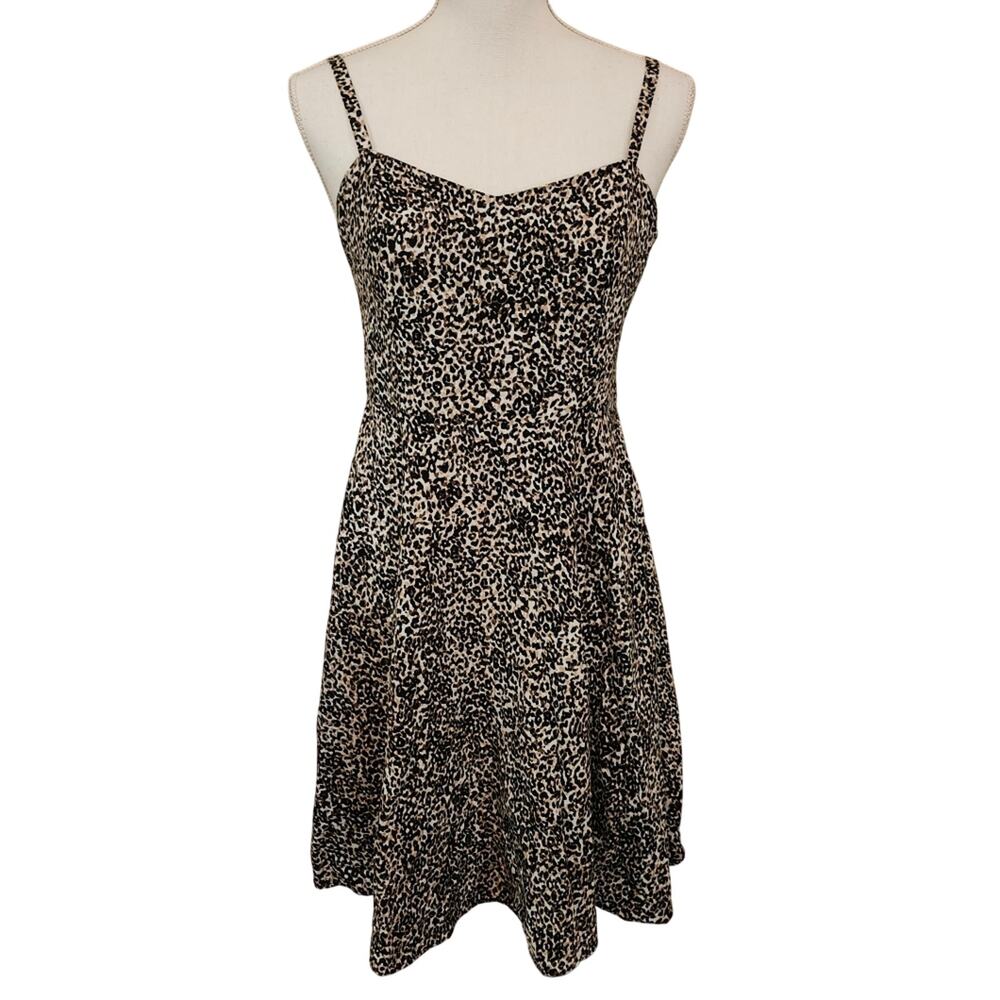 Old Navy Leopard Print Fit & Flare Dress Size Medium